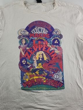 Led Zeppelin Electric Magic Graphic Tee - White with Multicolor Print